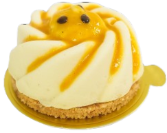Cheesecake: White chocolate banana passion fruit